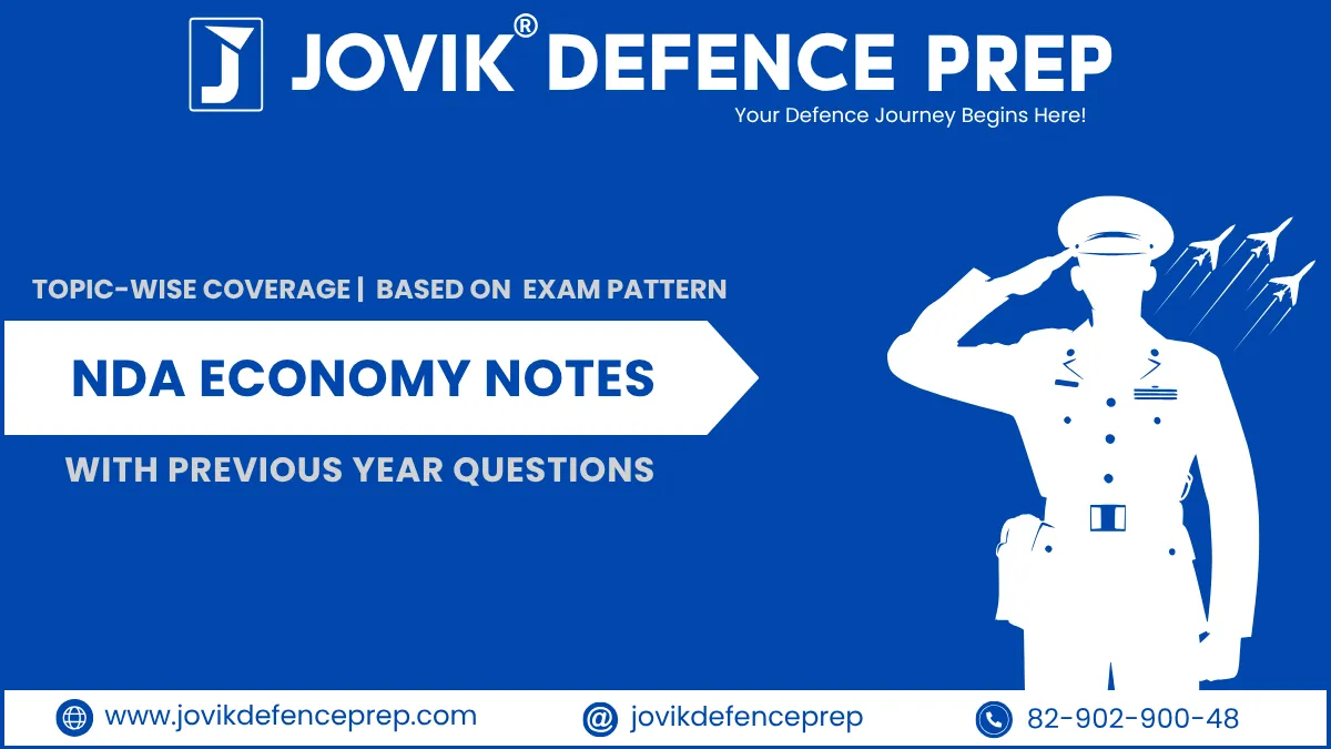 NDA Economy Notes – GDP, Budget, Banking, PYQs – JOVIK Defence Prep
