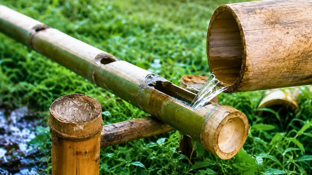Traditional bamboo drip irrigation system in Meghalaya