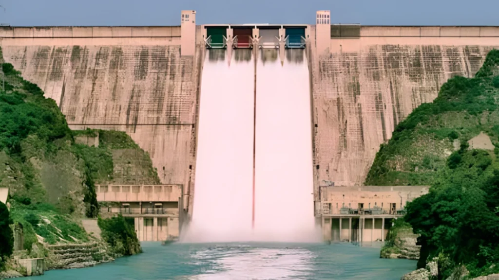 Bhakra Dam on the Sutlej River, part of the Bhakra-Nangal Project