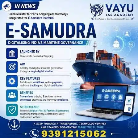 The 'E-Samudra' platform, launched by India to support seafarers.