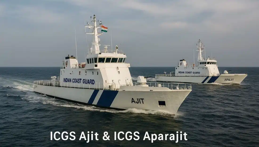 ICGS Ajit, a Fast Patrol Vessel inducted into the Indian Coast Guard.