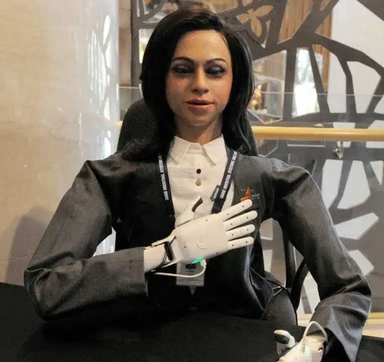 Vyommitra, the humanoid robot developed by ISRO for the Gaganyaan mission.